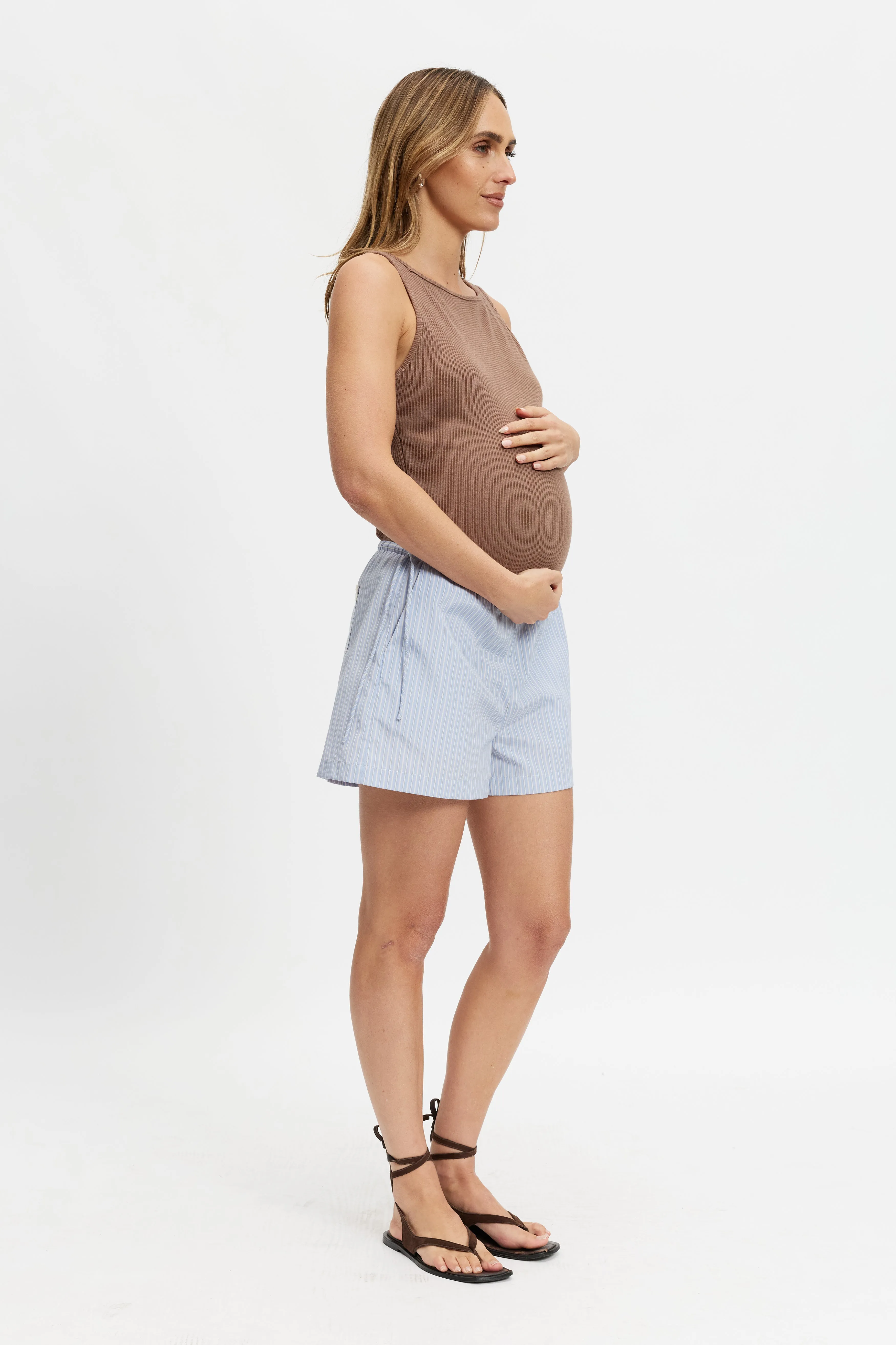 Juliette Stripe Poplin Short - Blue Multi Inner lining baby bonding