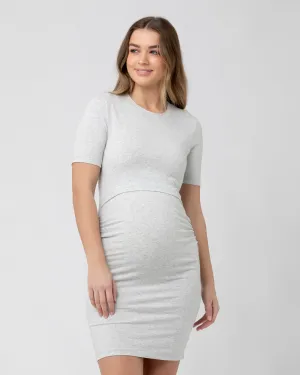 autumn maternity breastfeeding pillow Organic Nursing Dress Silver Marle