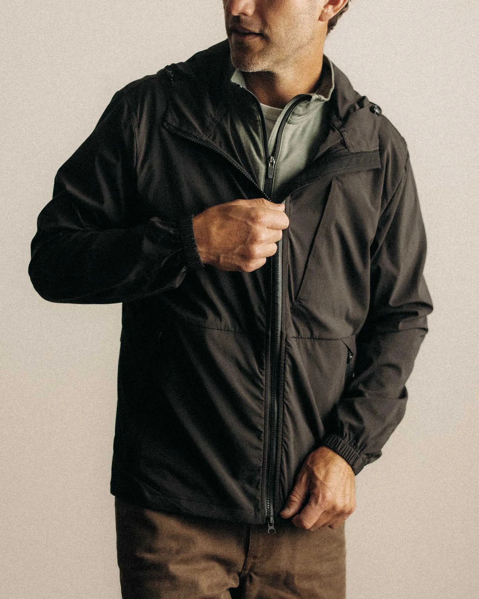 The Ridgeline Jacket in Coal Reversible Style Noise Reducing Hardware