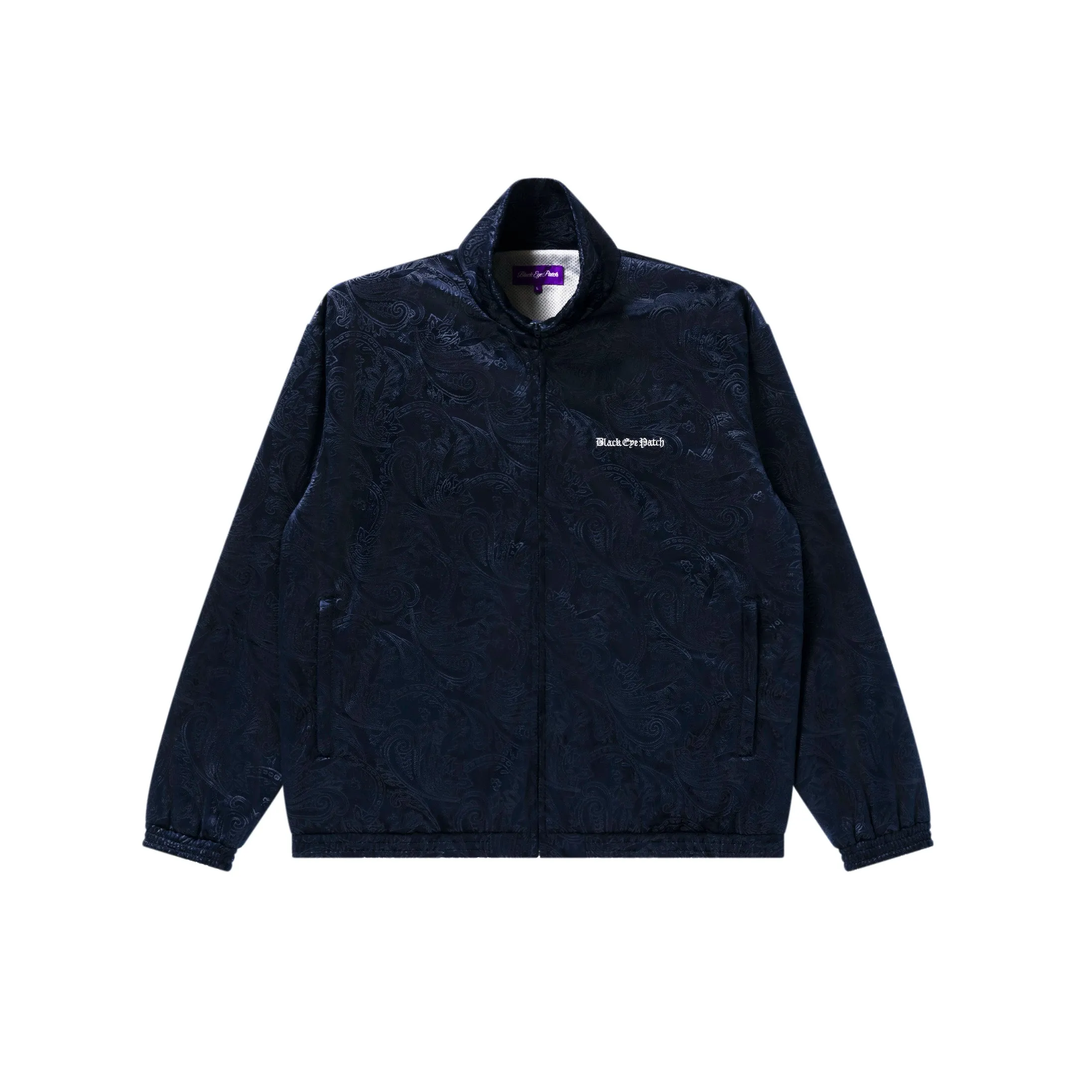 OE LOGO PAISLEY TRACK JACKET NAVY Cold Weather Seamless Stitching