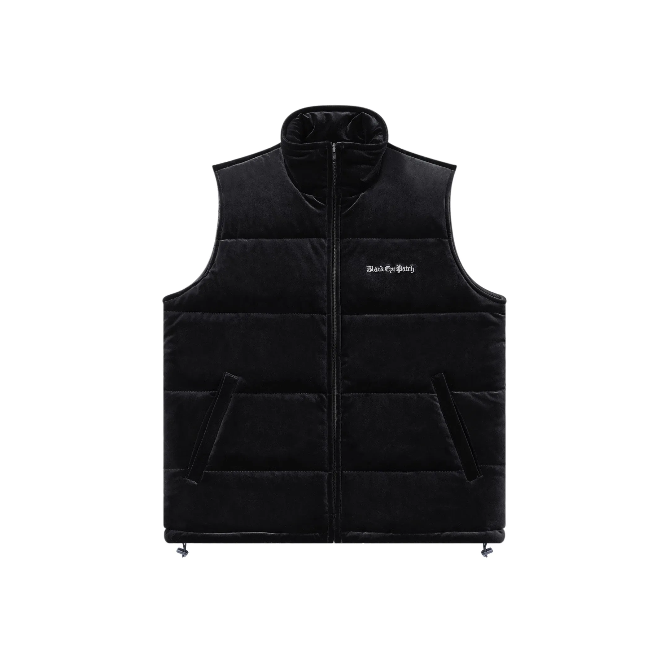 OE LOGO PUFFER VEST BLACK Full Length Zipper Closure Breathable Outer Shell