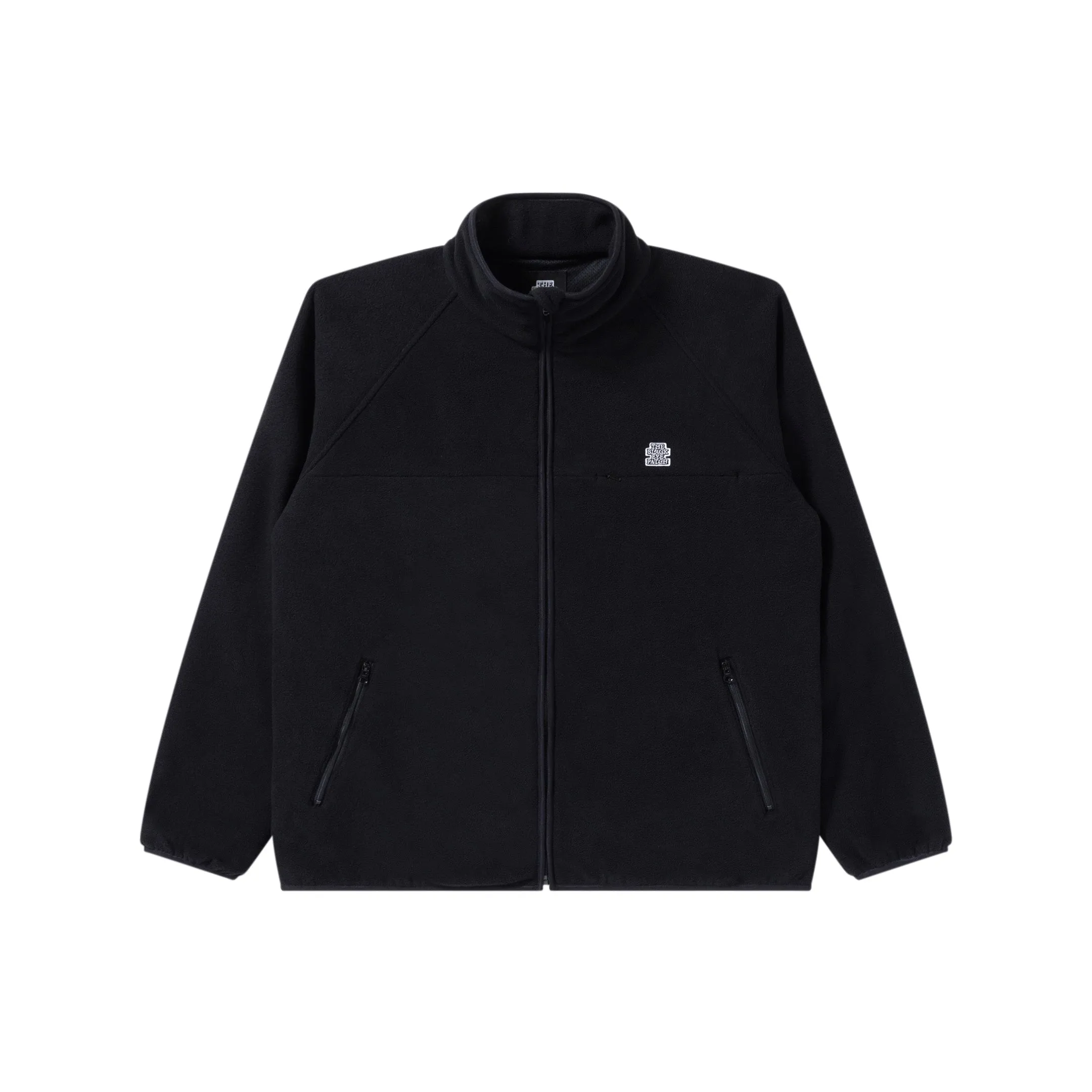 OG LABEL FLEECE JACKET BLACK Eco Friendly Dyed Fabric