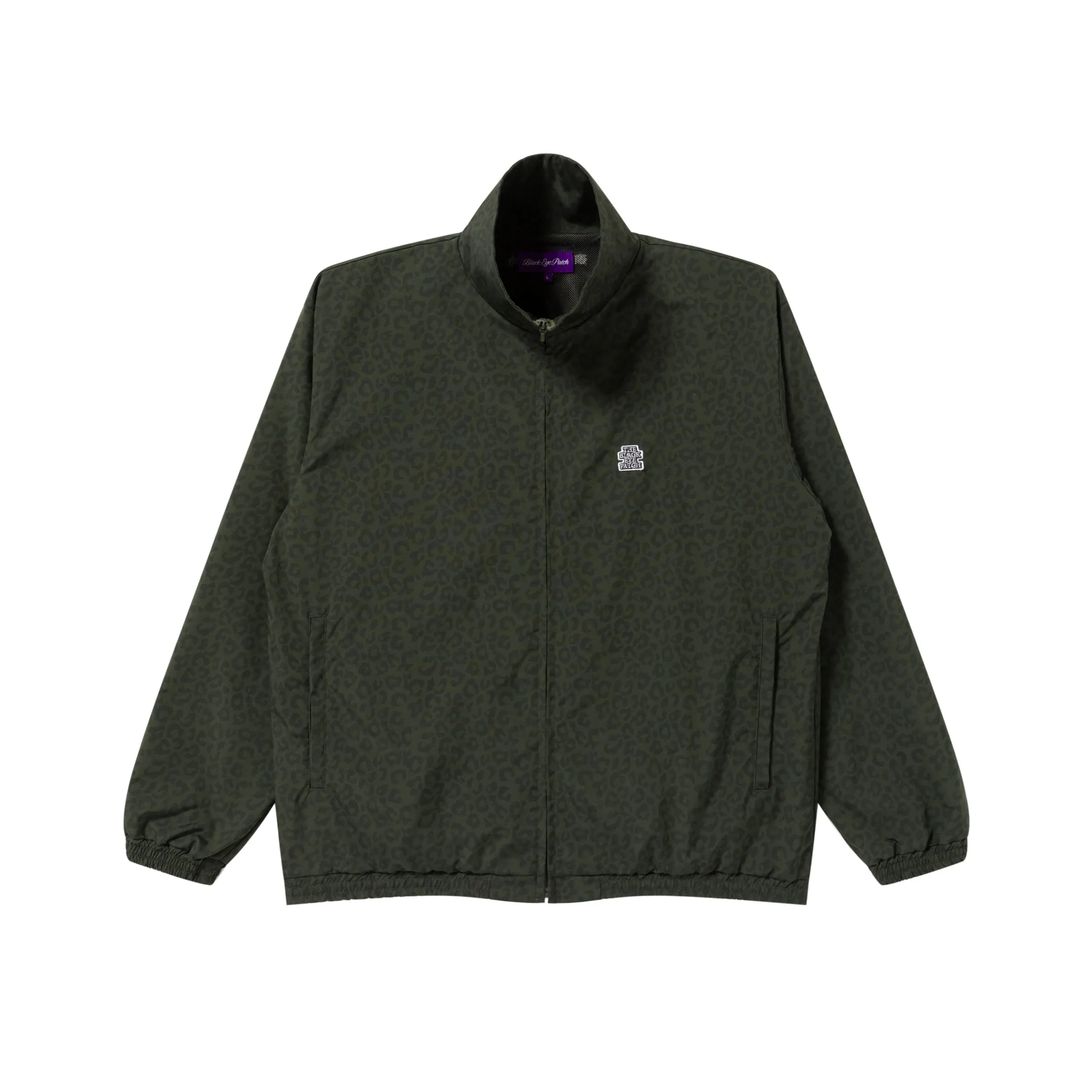 OG LABEL LEOPARD PATTERNED TRACK JACKET OLIVE Fray Resistant Edges