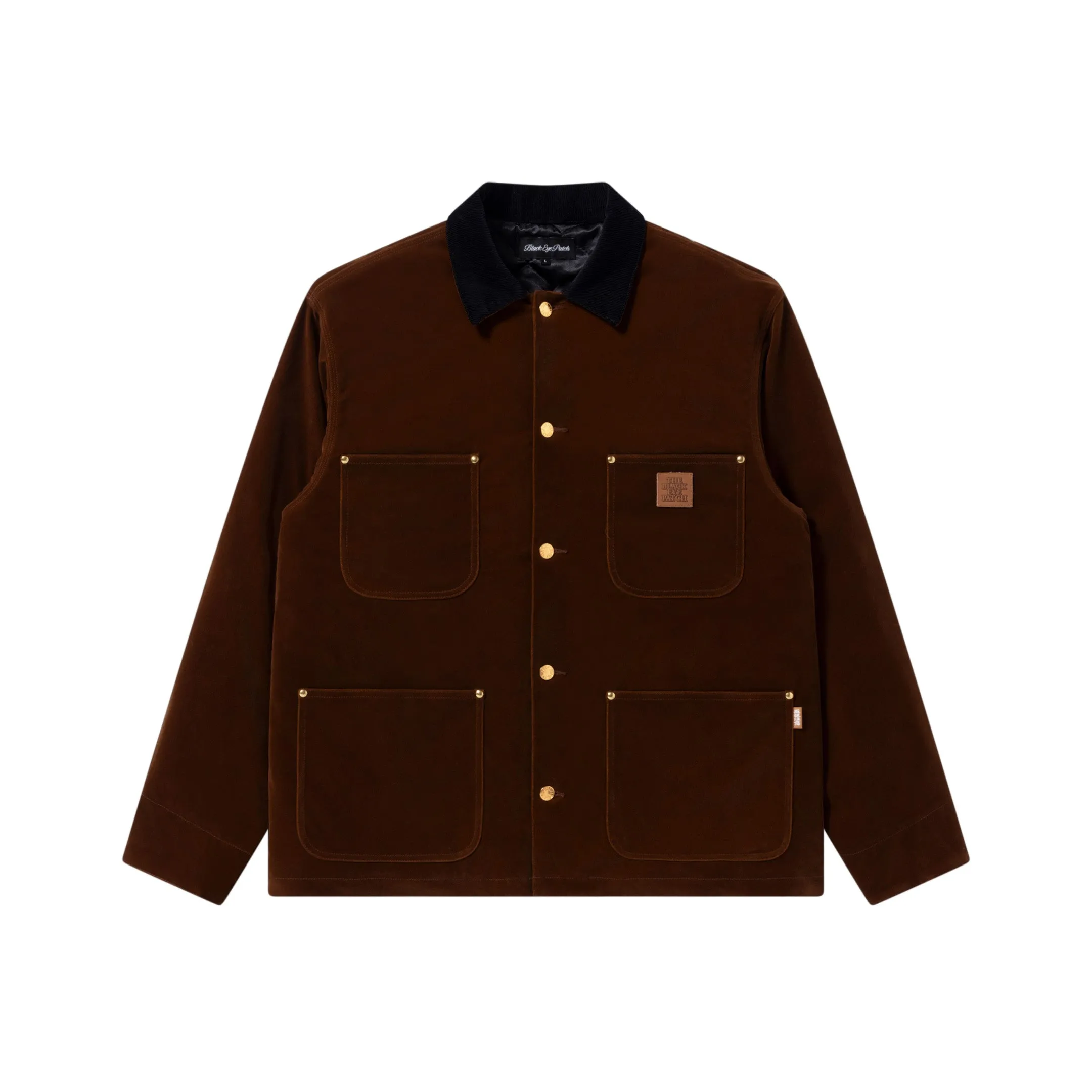 One Color OG LABEL VELOUR COVERALL JACKET BROWN