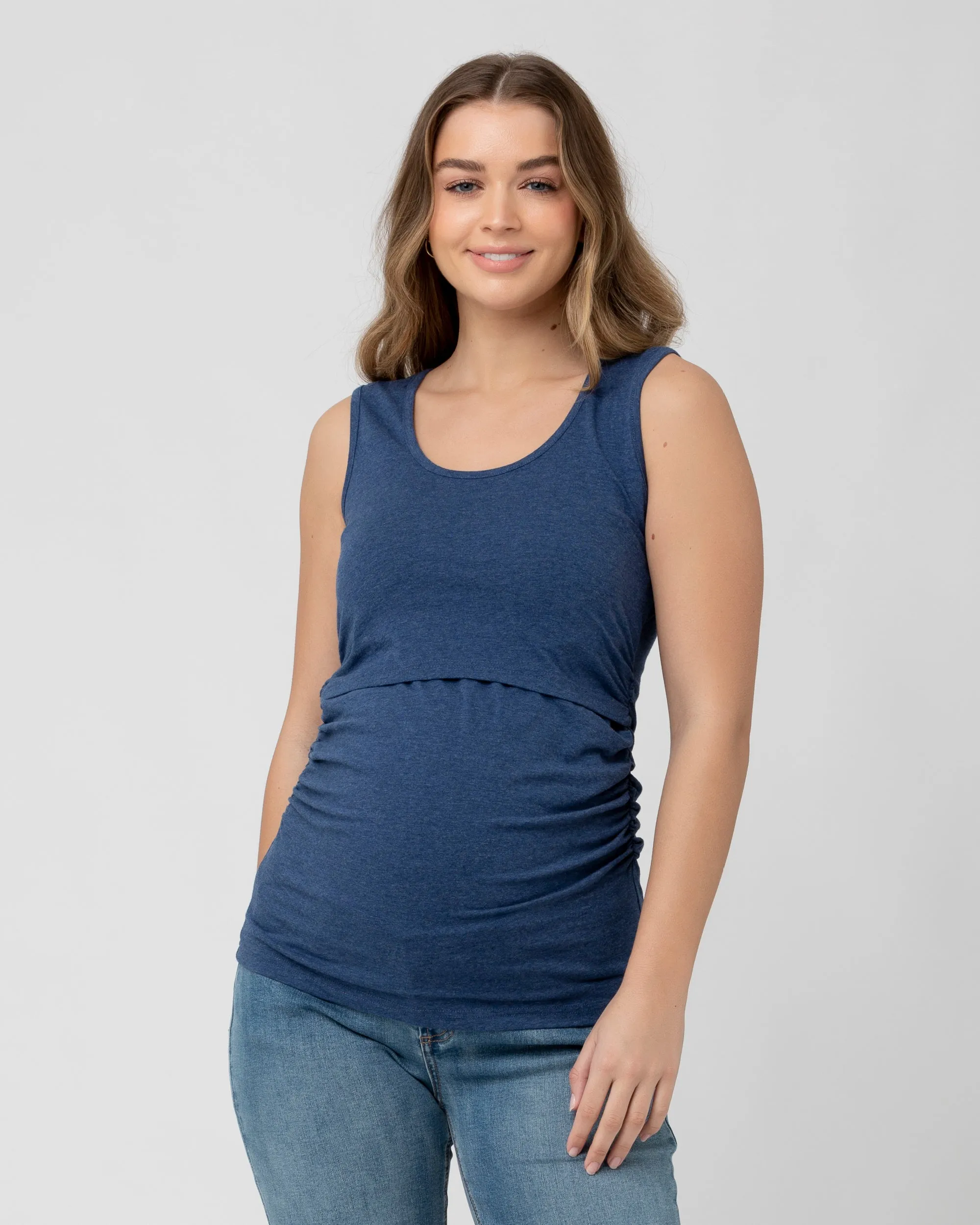 baby support Adjustable Fit Organic Nursing Tank Denim Marle