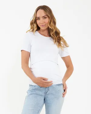 Organic Nursing Tee White supportive bra