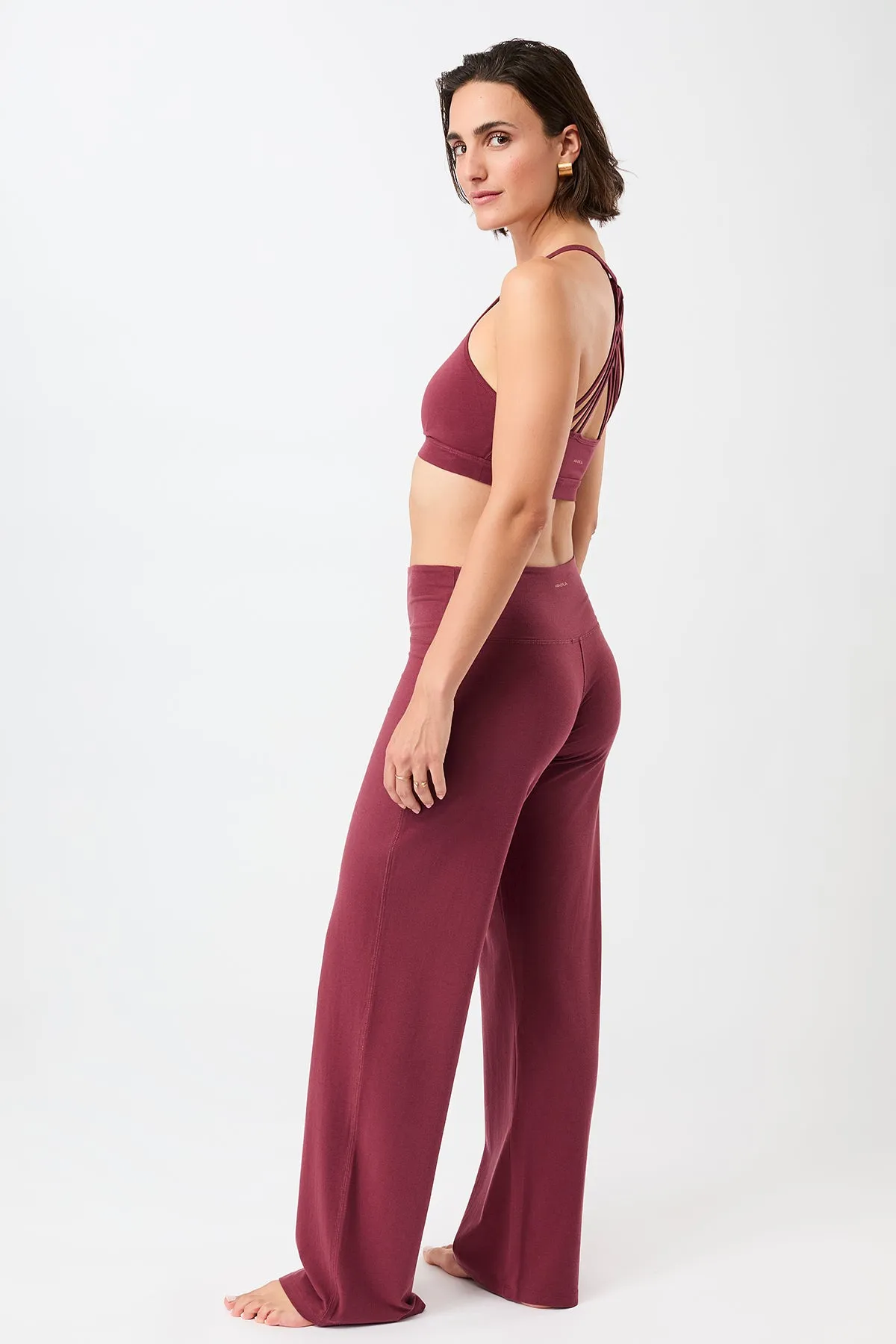 Wide Leg Pants - Beet BreathableMeshLining Reinforced Seams
