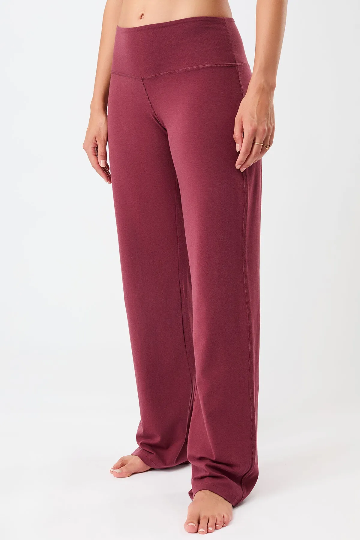 Wide Leg Pants - Beet breathable panels