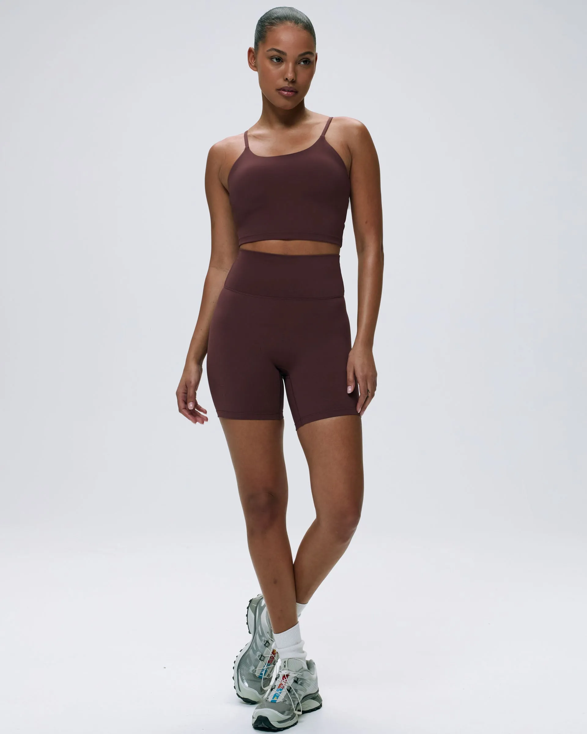 Yarn Dyed Pattern Ultimate Crop Shorts - Burgundy