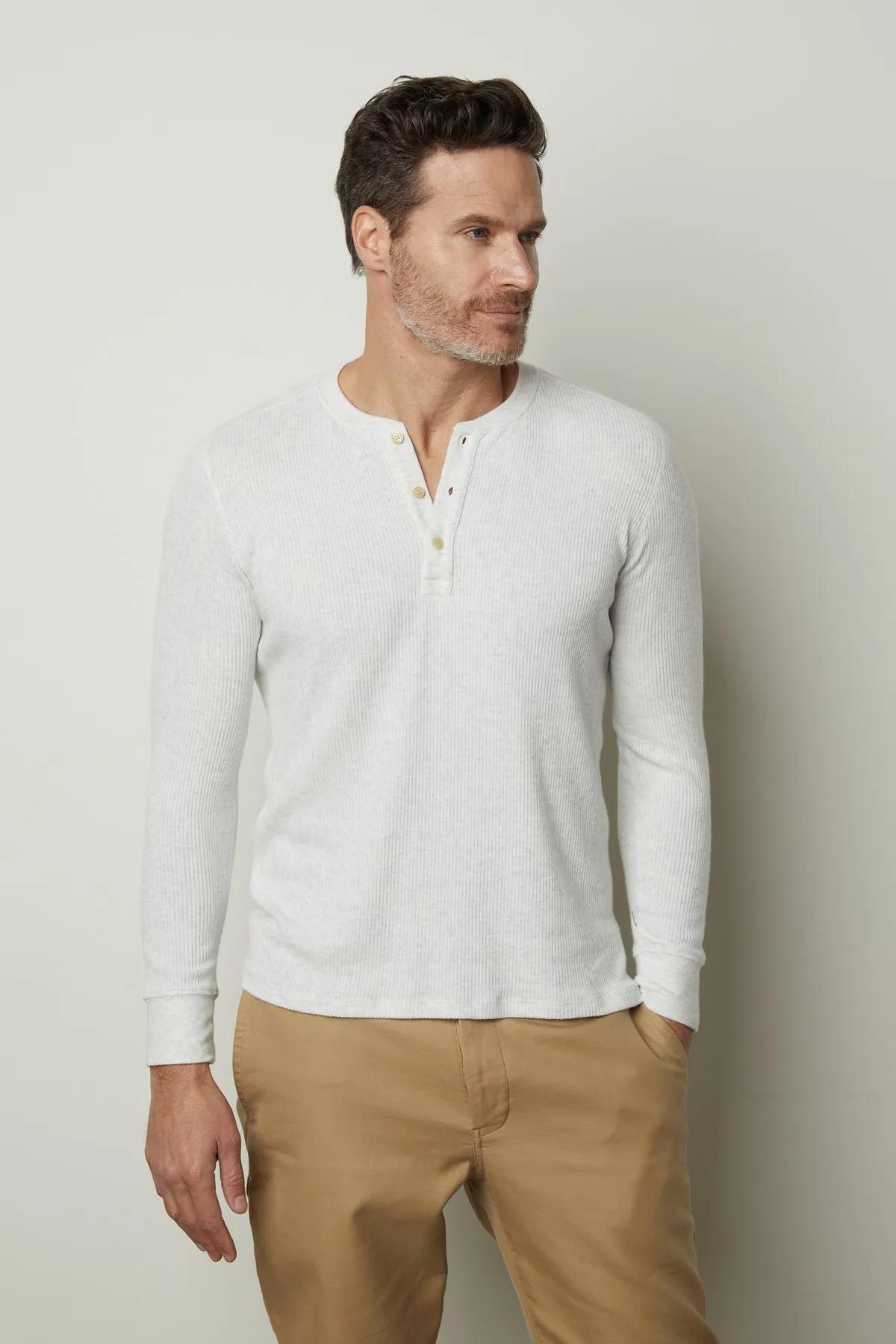 Seamless Circular Knit ANDERSON RIB KNIT HENLEY