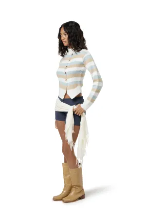 WrinkleResistant Yarn simple design Stilly Button Knit Top