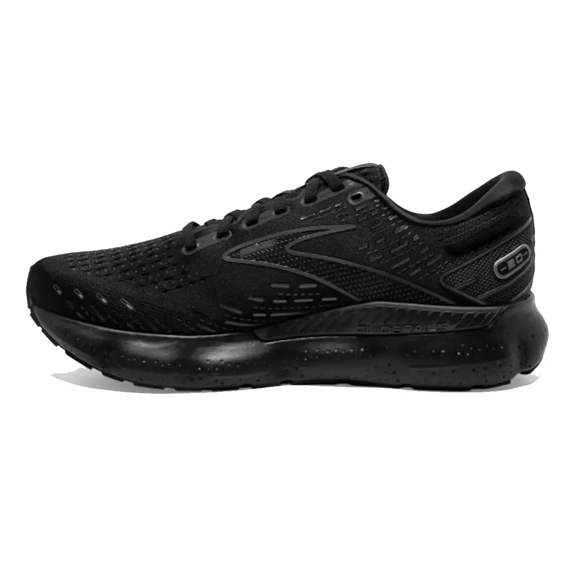 Leather Comfort collar Womens Brooks Glycerin GTS 20 (Wide) - Black / Black
