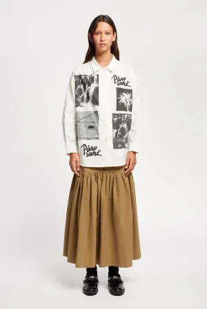 Poolside Lounge Vibrant Colors Pano Print Shirt Off White