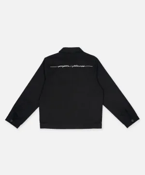 Flex Fit Design Thermal Lining Paper Planes Canvas Script Work Jacket