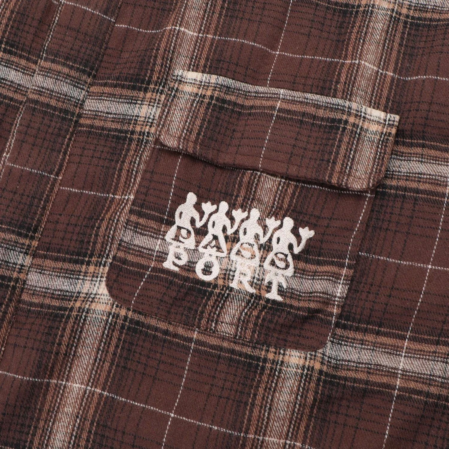 Camouflage Style Pass~Port 4 Flowers Flannel Vineyard Shirt - Brown