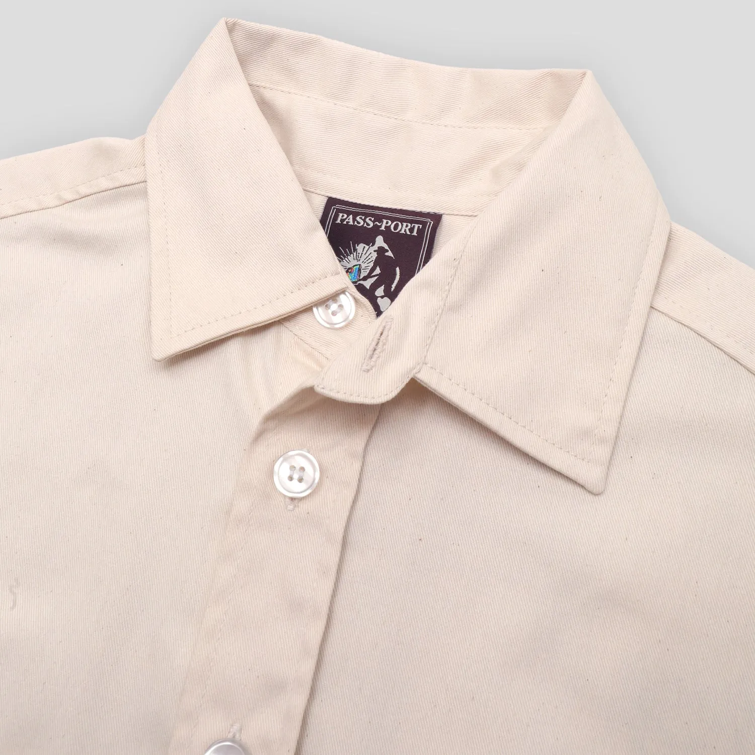 Festival Outfit Printed Pattern Pass~Port Australian Manufactured Short Sleeve Work Shirt - Natural