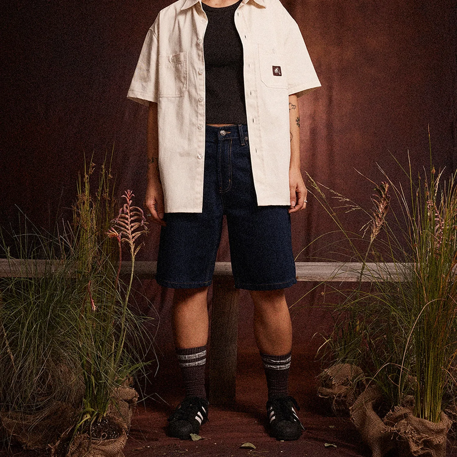 Essential Wardrobe Iconic look Pass~Port Australian Manufactured Short Sleeve Work Shirt - Natural