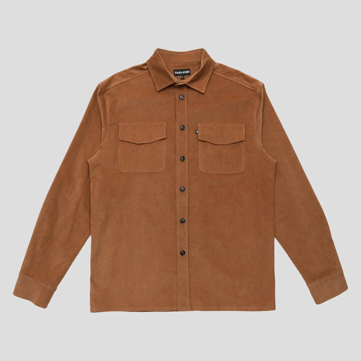 Current Style Pass~Port Micro Cord Workers Shirt - Caramel