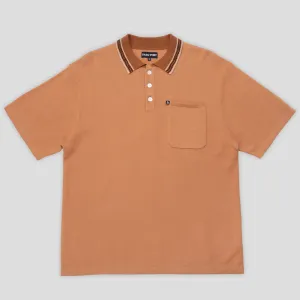 Pass~Port Sunspot Organic Knit Polo - Camel Ethical production Eco-friendly