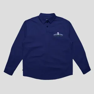 Seasonal Trend Versatile Styling Pass~Port Thistle Embroidery AG Shirt Long Sleeve - Navy