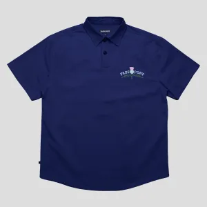 All-Weather Ready Pre Shrunk Cotton Blend Pass~Port Thistle Embroidery AG Shirt Short Sleeve - Navy