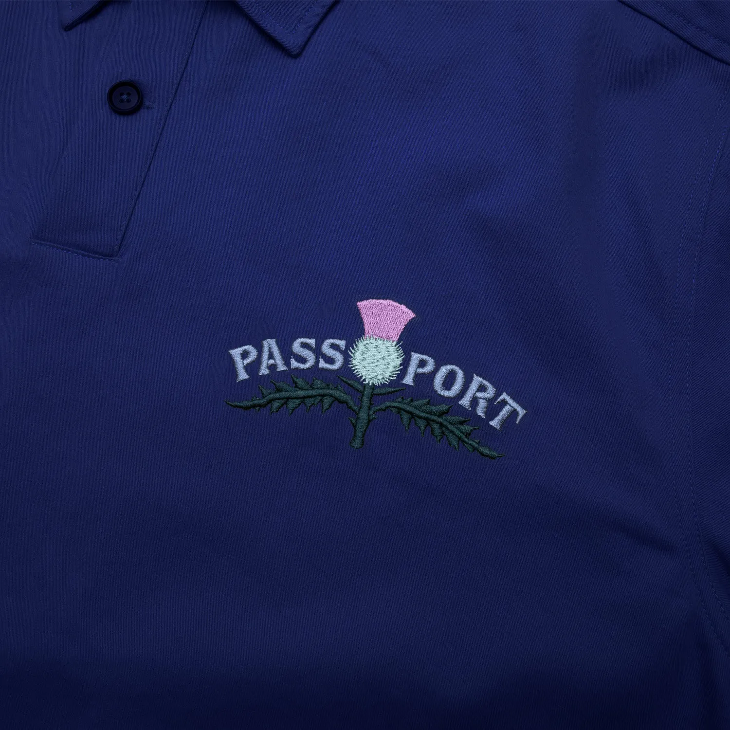 Pass~Port Thistle Embroidery AG Shirt Short Sleeve - Navy Perfect Look