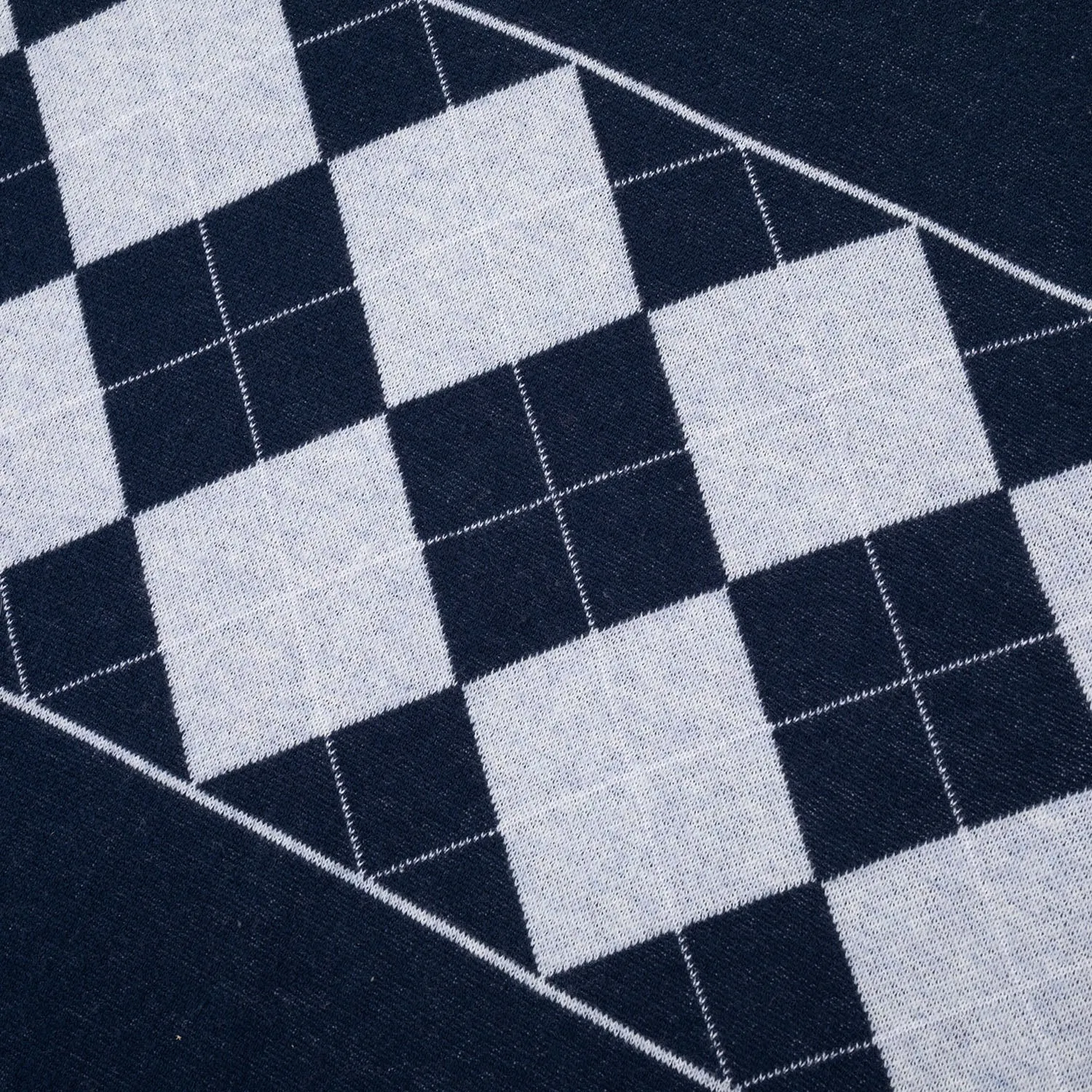 Pass~Port Tilde Stamp Knit Long-sleeve Polo - Navy Unique Design UV Protective Coating