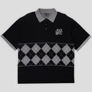 Pass~Port Tilde Stamp Knit Polo - Black Weekend Casual