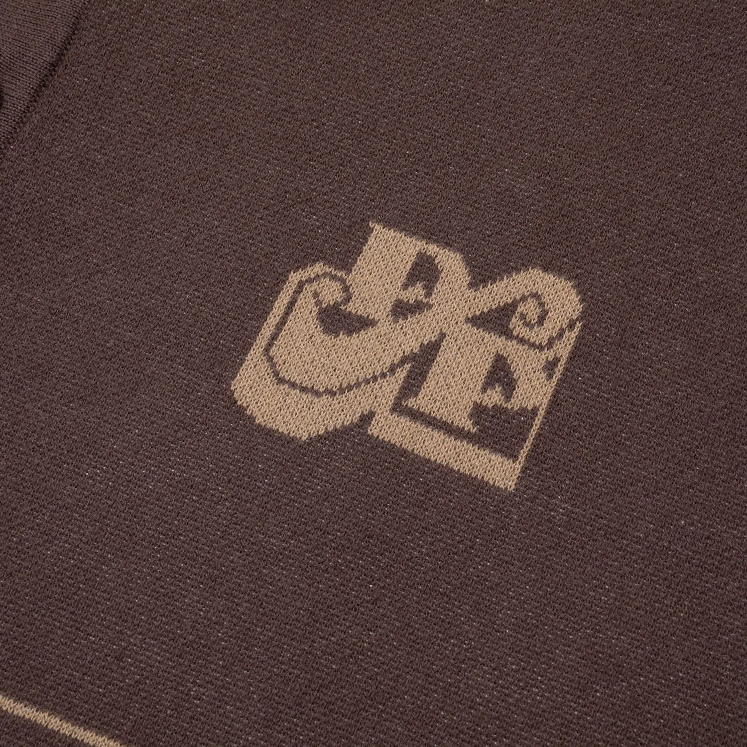 Moisture Wicking Layer Distressed finish Pass~Port Tilde Stamp Knit Polo - Chocolate