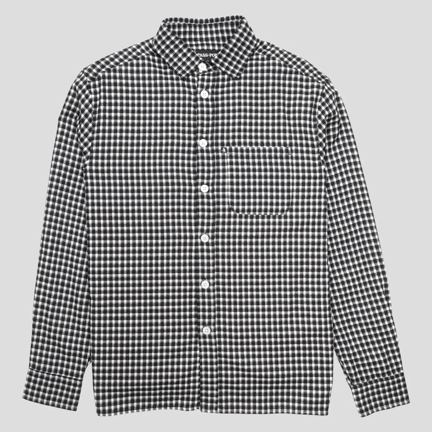 Resort Wear Timeless Fit Pass~Port Workers Check Shirt Long Sleeve - Black