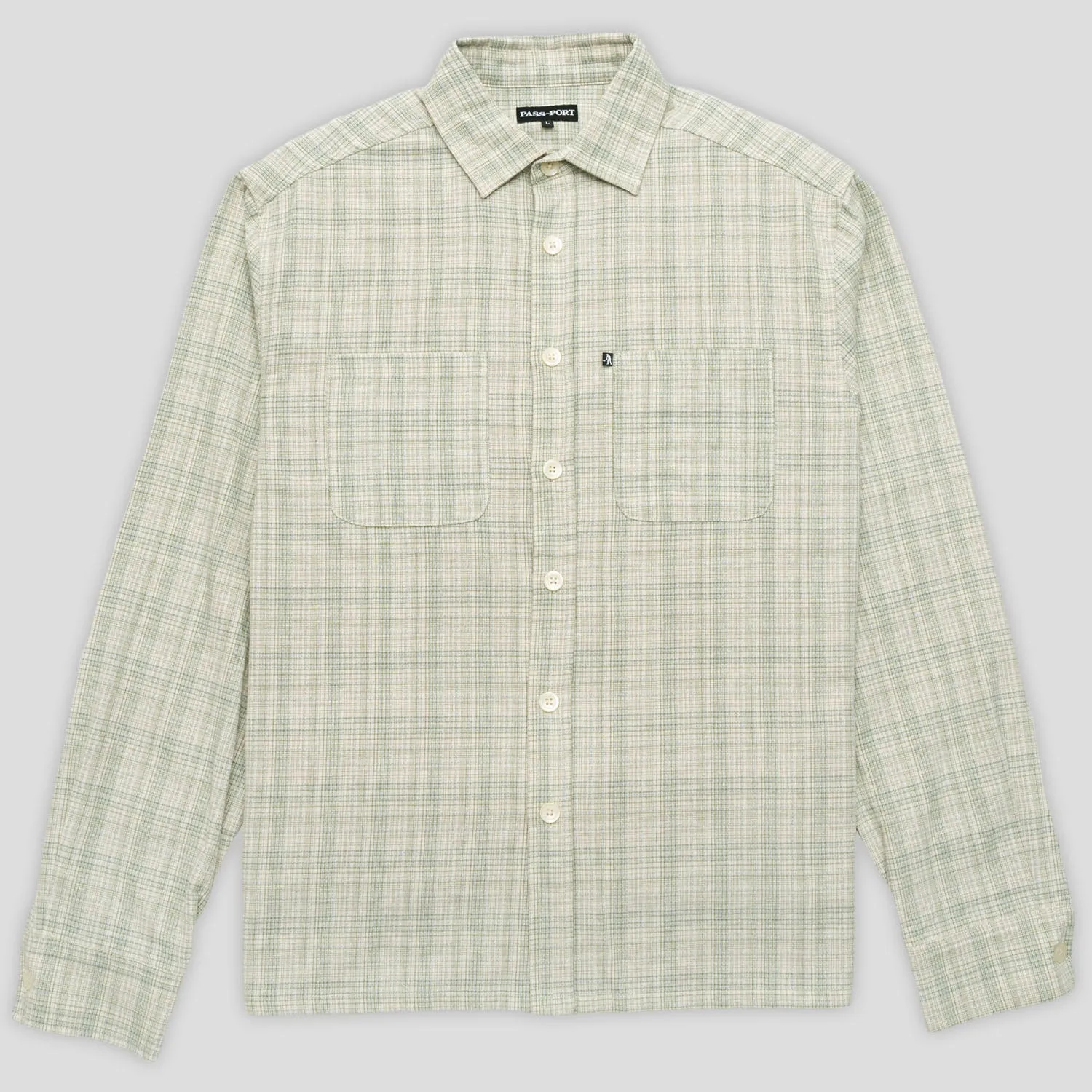 Low Maintenance Pass~Port Workers Check Shirt Long-sleeve - Green / Blue