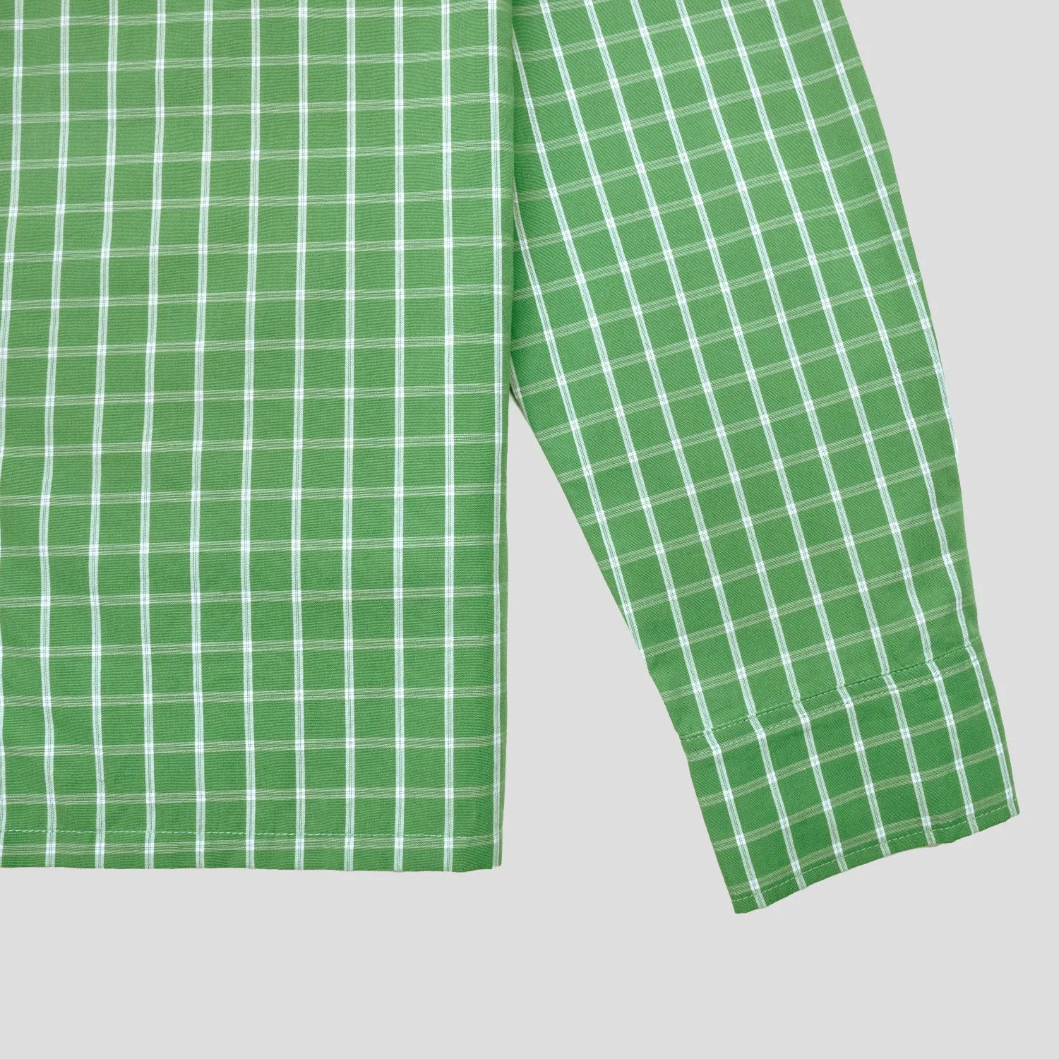 Unisex Design Pass~Port Workers Check Shirt Long Sleeve - Green