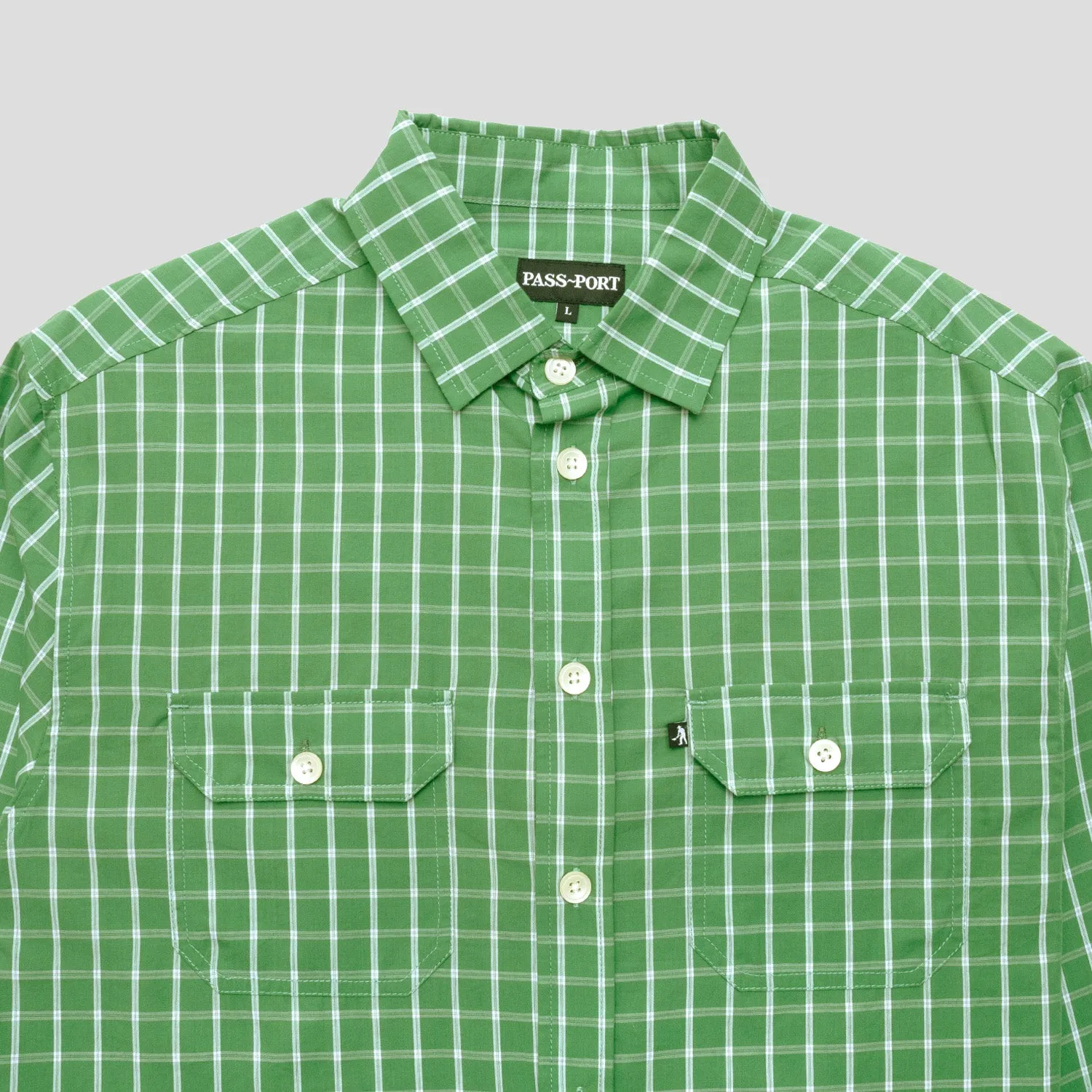No Bulk Layering System Pass~Port Workers Check Shirt Long Sleeve - Green