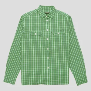 Tailored Cuffs Pass~Port Workers Check Shirt Long Sleeve - Green