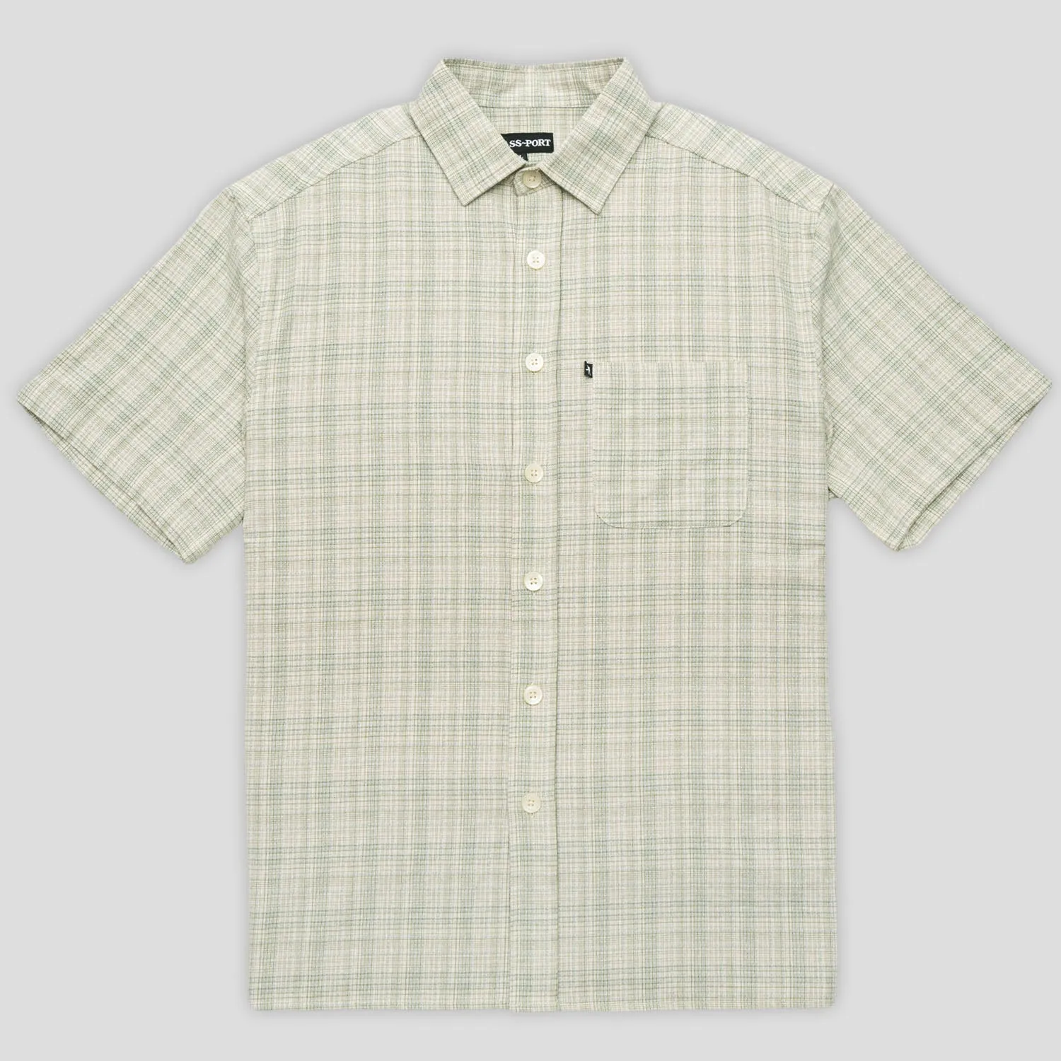 Classic Style Pass~Port Workers Check Shirt Short-sleeve - Green / Blue