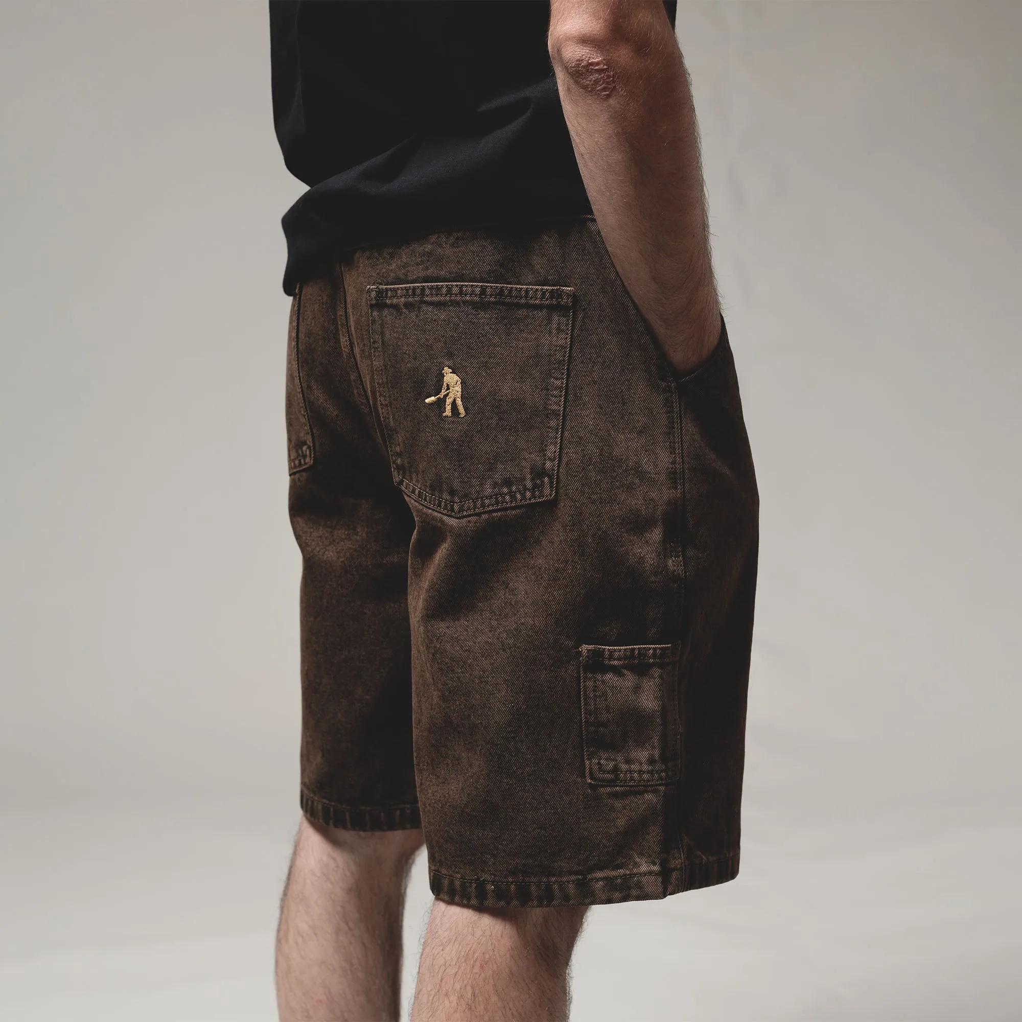 Pass~Port Workers Club Short - Brown Over-Dye Non slip grip
