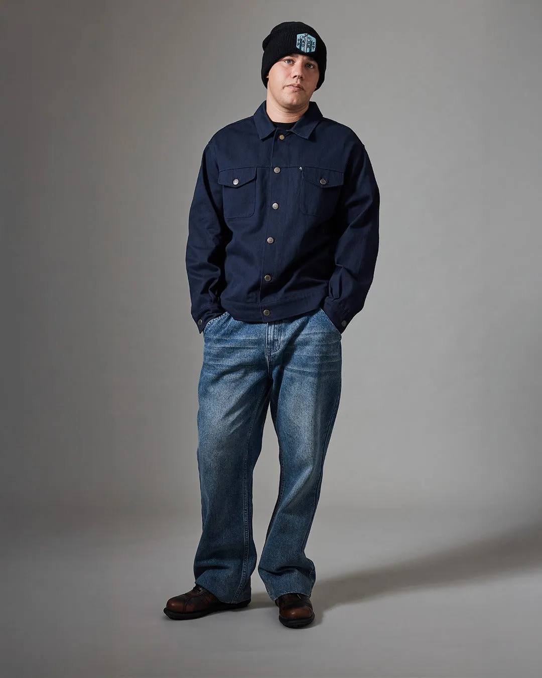 Non Iron Minimalist fashion Pass~Port Workers Overshirt - Navy