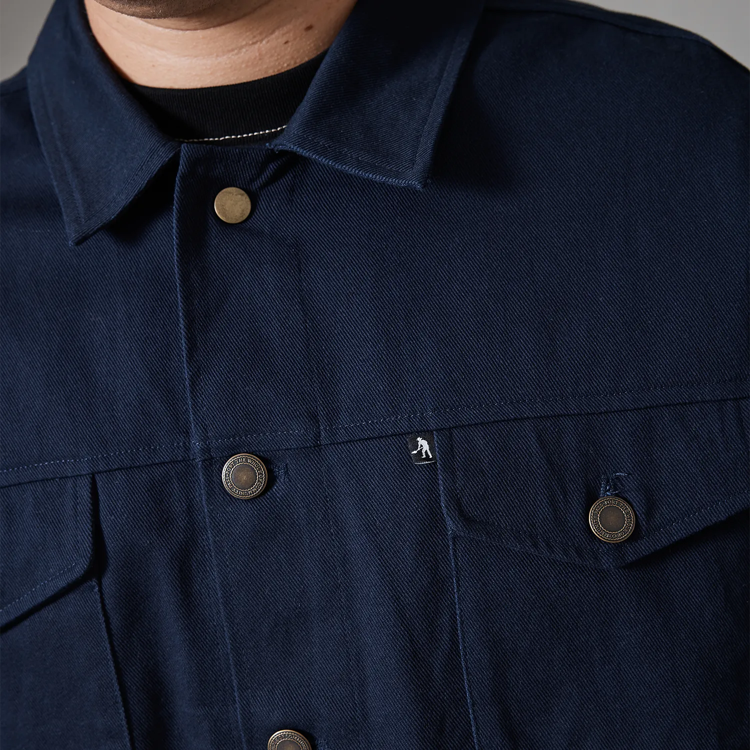 decorative element Compact Fold Design Pass~Port Workers Overshirt - Navy