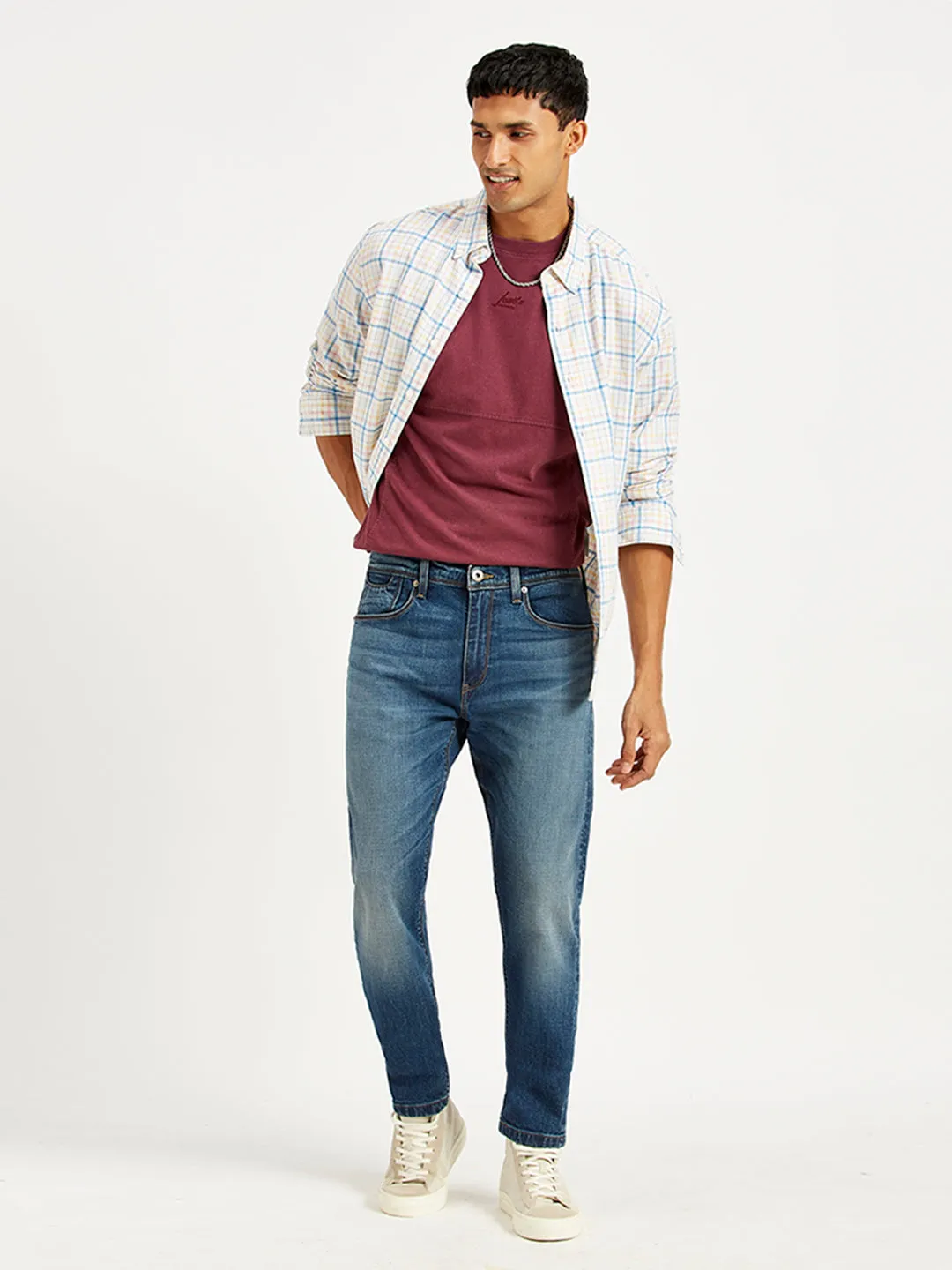 Men's 512 Blue Slim Tapered Fit Mid Rise Jeans Fitted Design