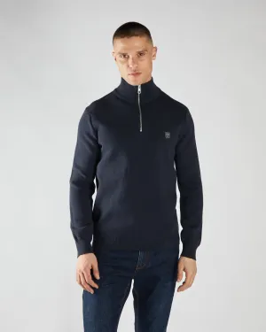 Pete Half Zip Midnight Blue Marl Cold Layer Urban Look