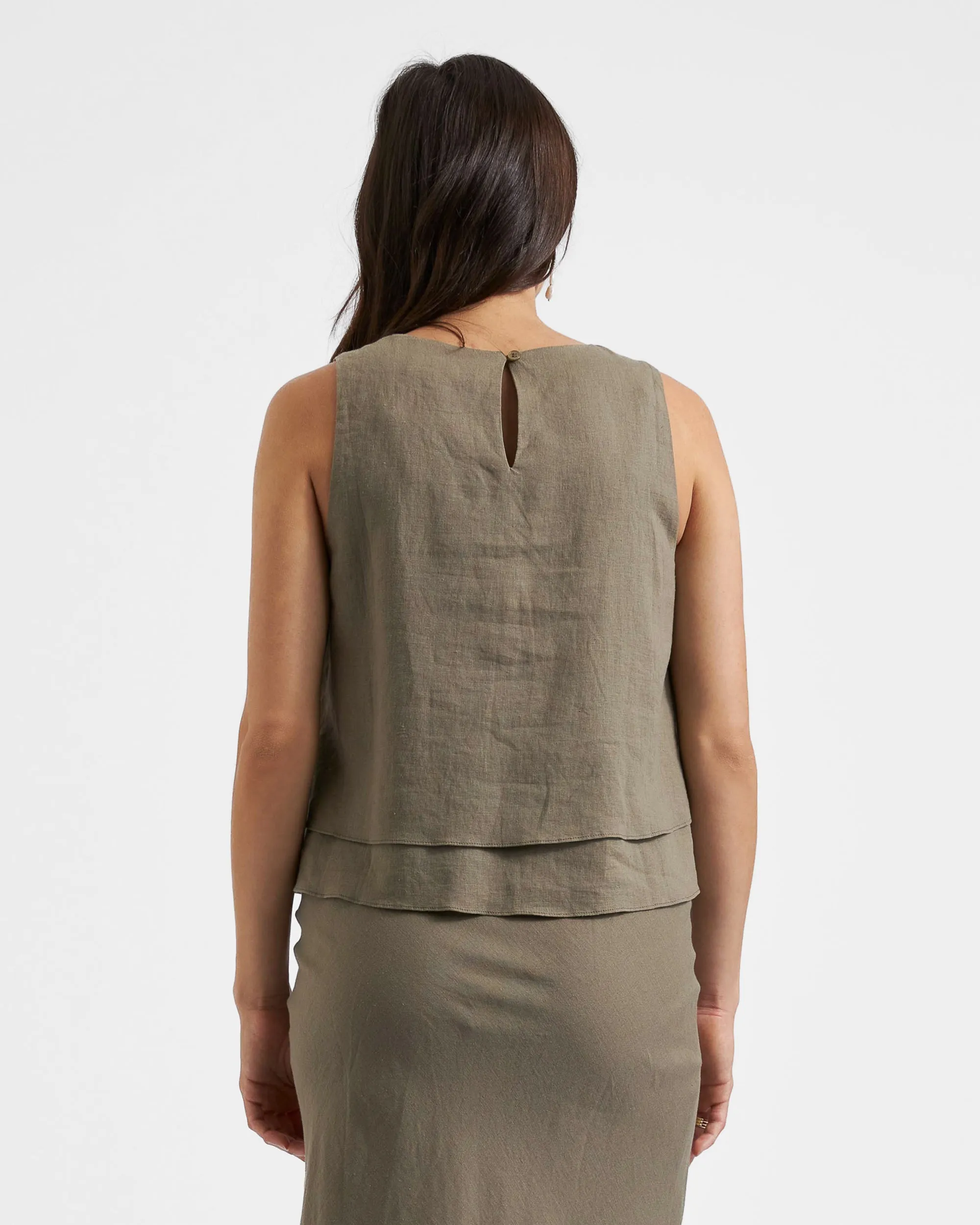 Eco-friendly Anti-chafe Peyton Linen Nursing Top Olive