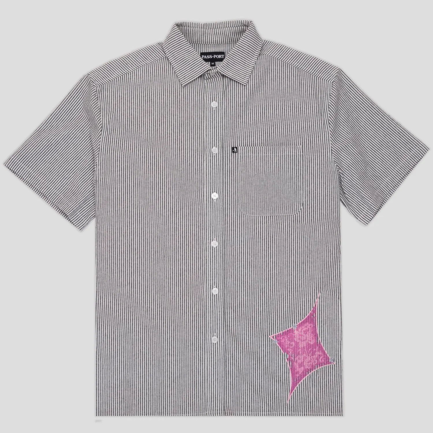 Pass~Port Glint Workers Short Sleeve Shirt - Black Sports Ready Stretchable Material