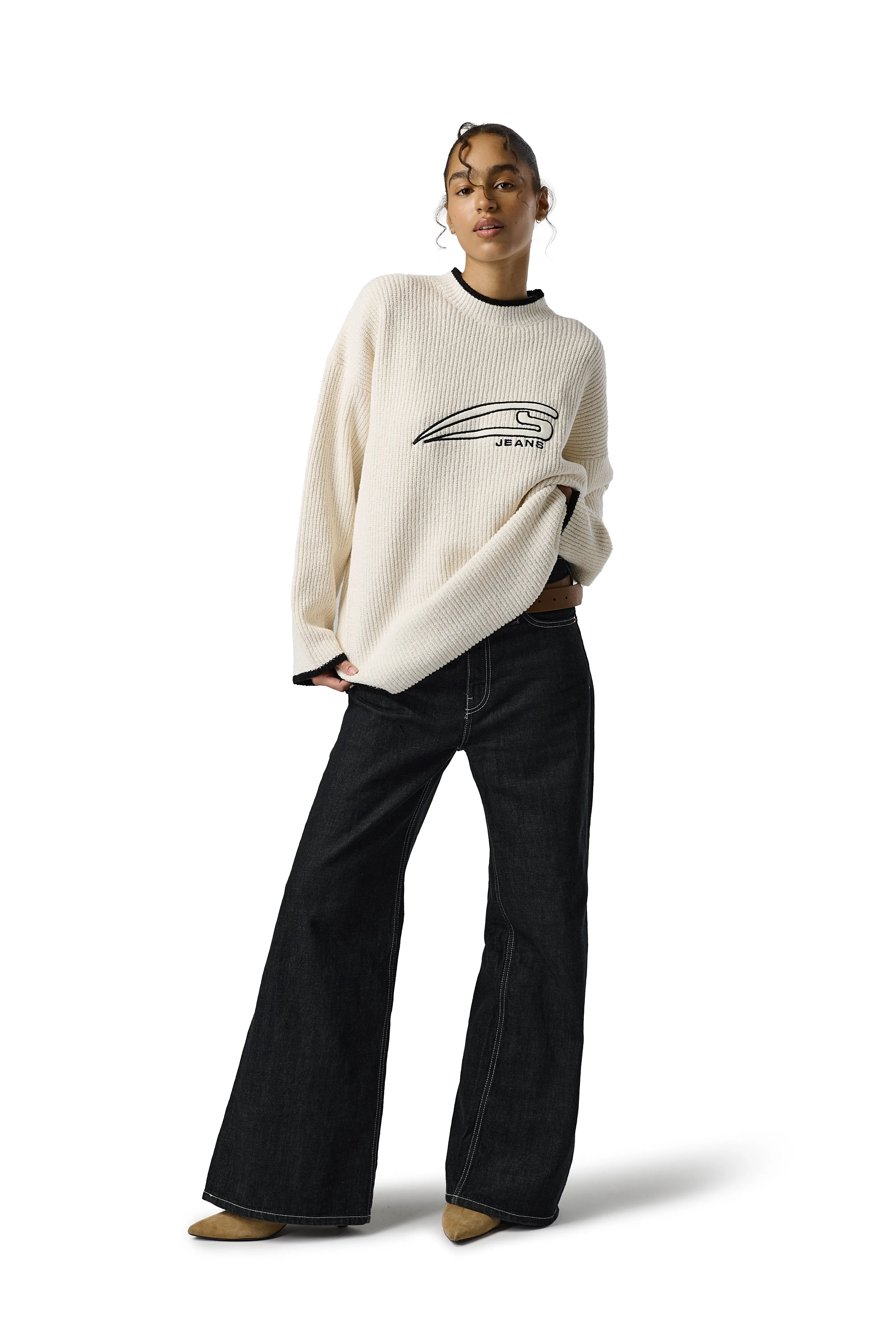 City Ready Reinforced Neckline Stitching Kip Knit Sweater