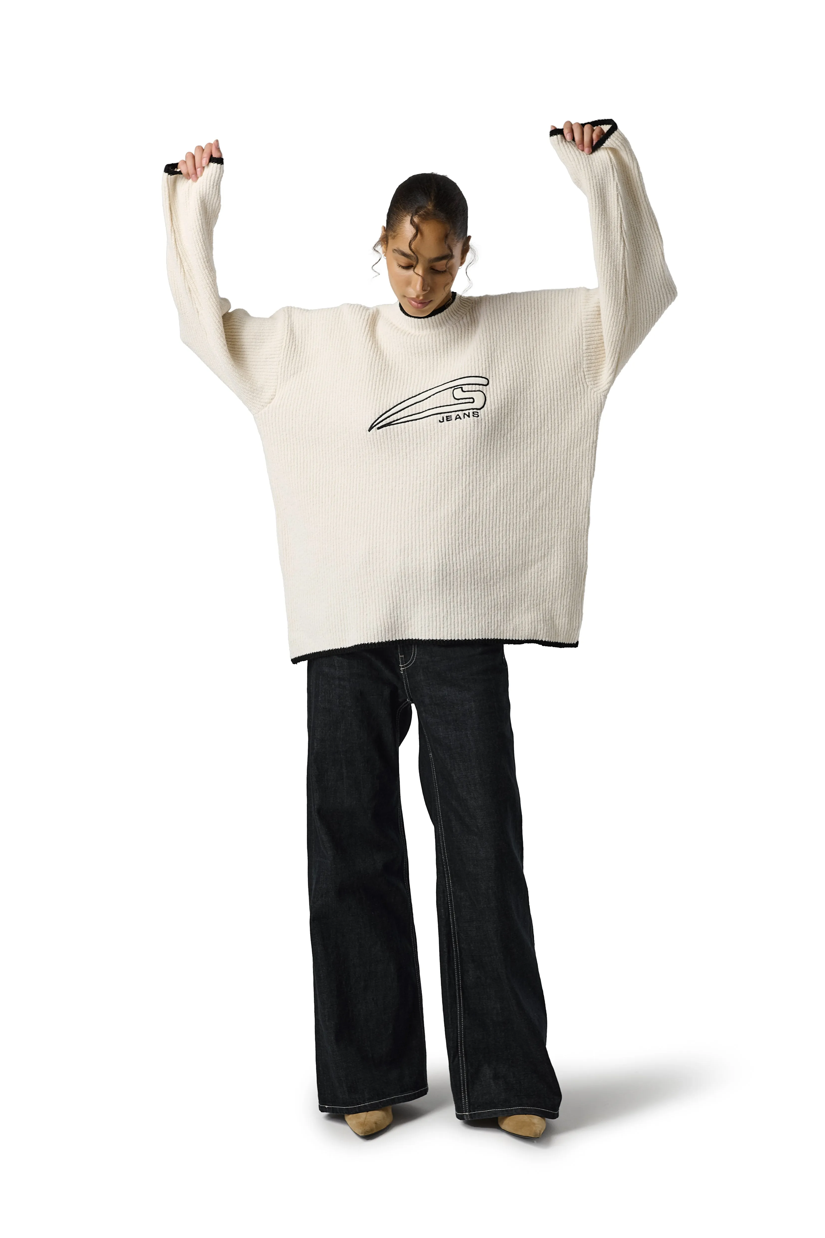 Natural Fiber Construction Relaxed Layer Kip Knit Sweater