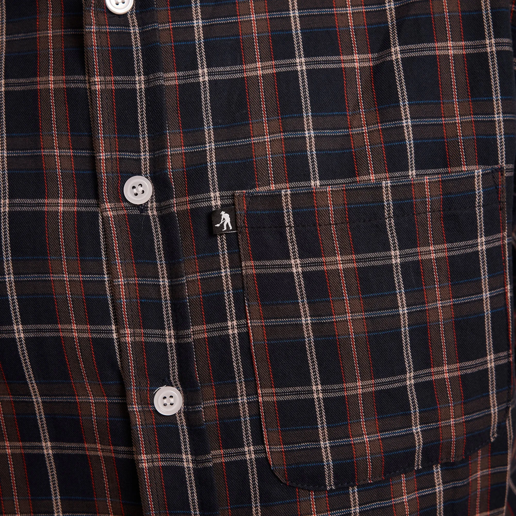 Current Style Modern Cut Pass~Port Workers Check Long Sleeve Shirt - Navy