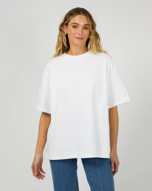 Drop Shoulder Design LowImpactDye Core Oversized Tee White