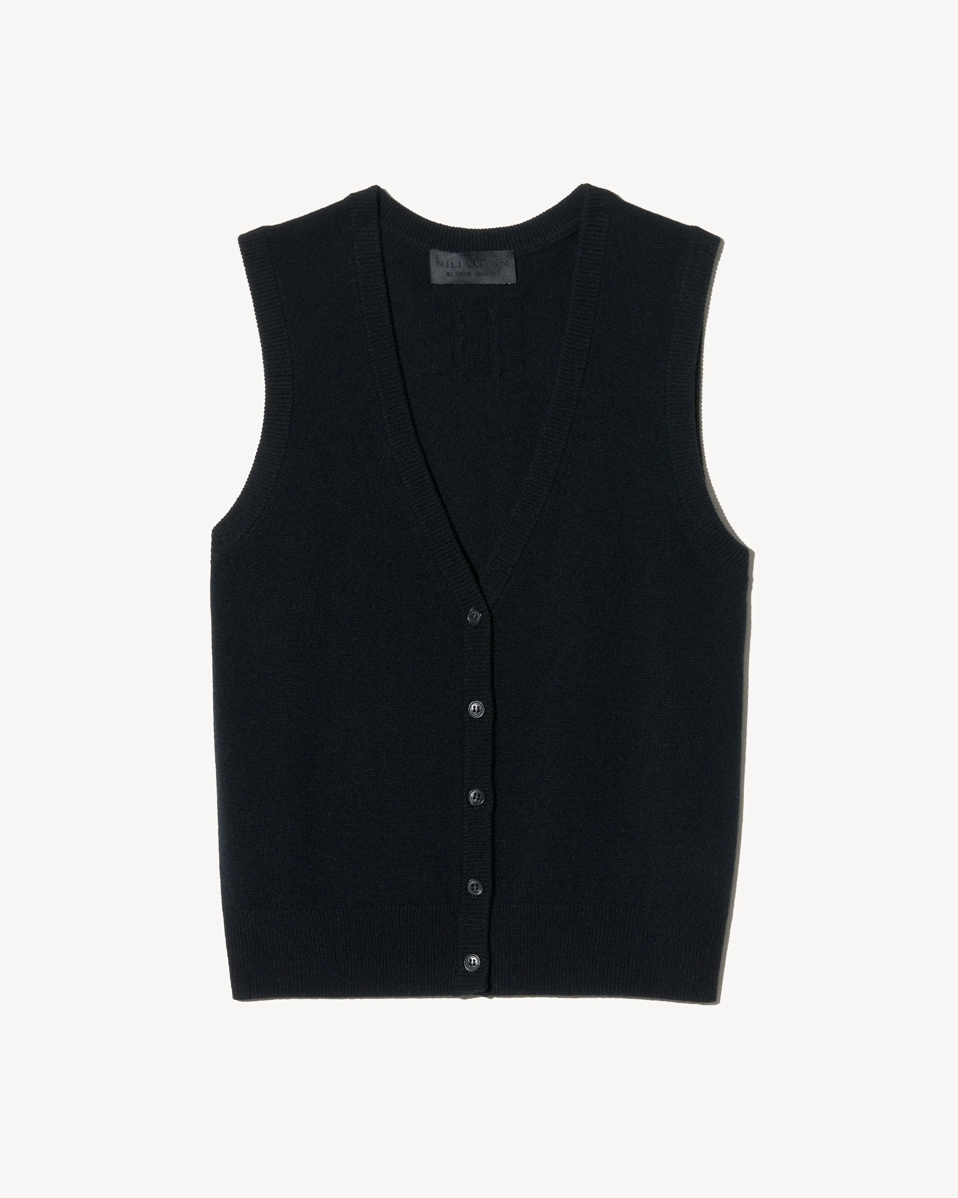 PORTER CASHMERE VEST Seamless Circular Knit Turtle Neck Variant