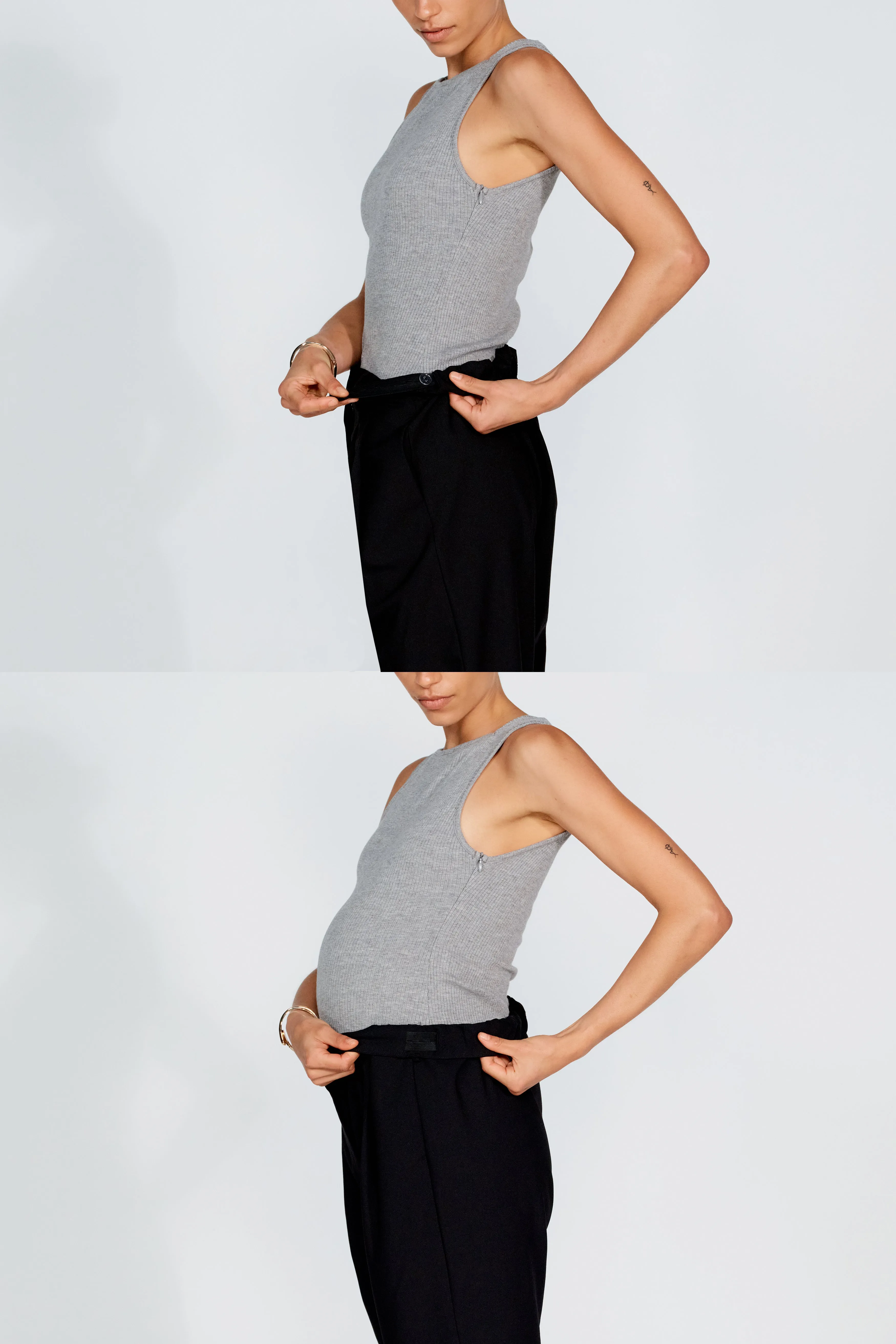 Lace trim Sadie 2.0 Adjustable Tailored Trouser - Black