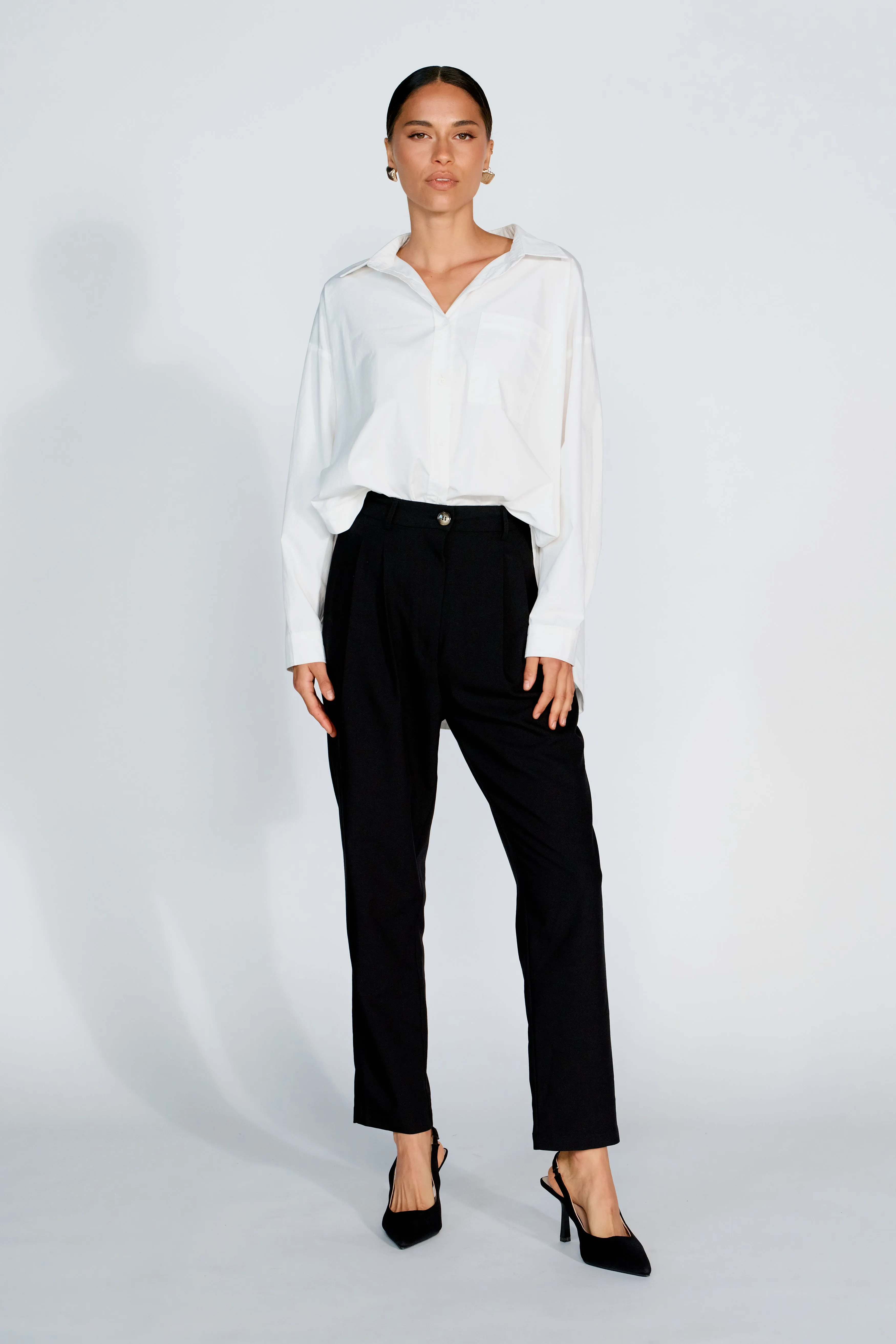 Sadie 2.0 Adjustable Tailored Trouser - Black maternity wear privacy cover