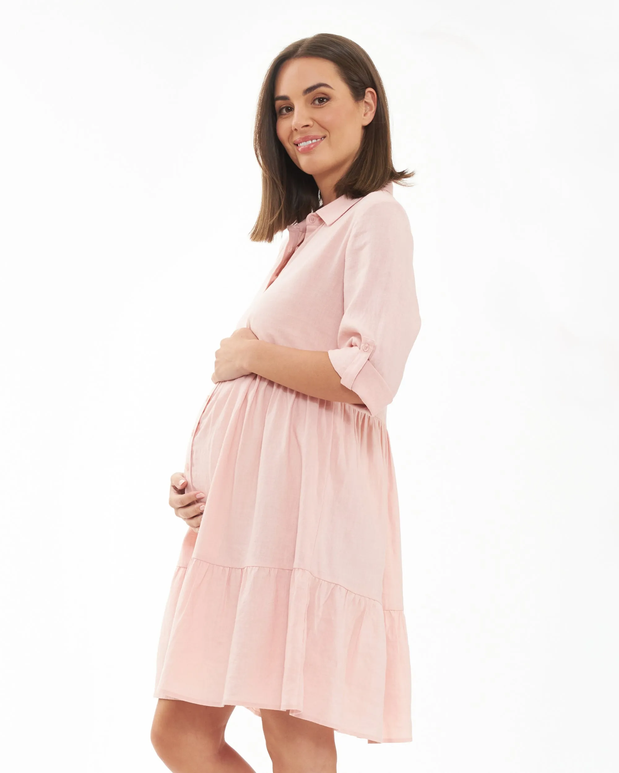 Adel Linen Dress Soft Pink all body types Soft Fabric